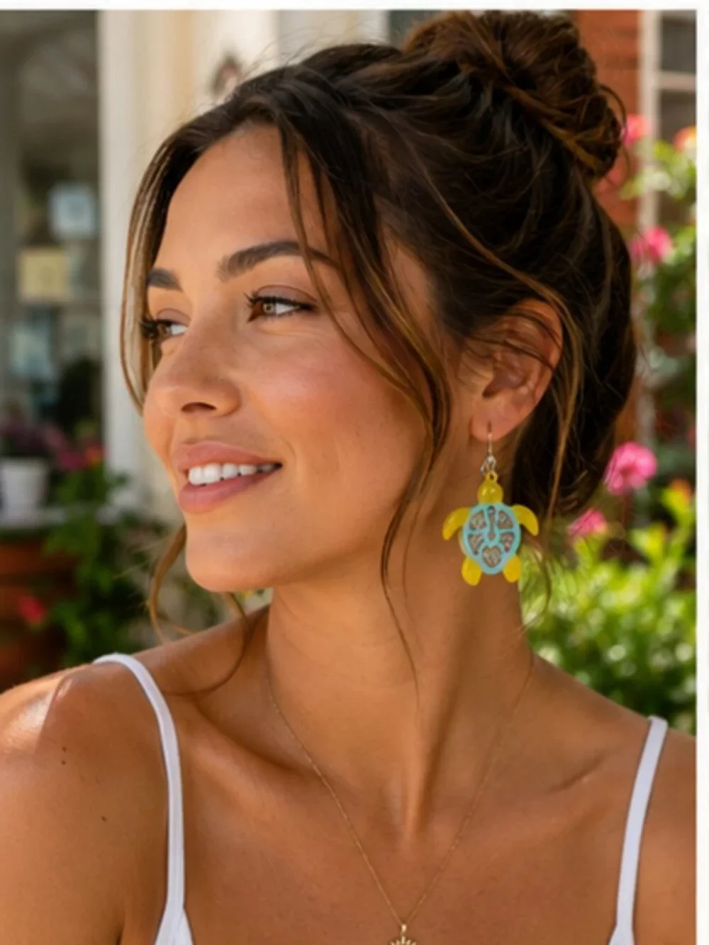 Yellow Glitter Sea Turtle Earrings | Color Me Lit LLC